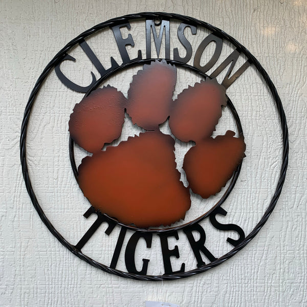 CLEMSON TIGERS CUSTOM METAL VINTAGE CRAFT SIGN WALL ART TEAM SIGN HANDMADE STYLE#1 12", 18", 24", 32"