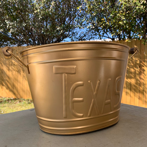 18" TEXAS GOLDEN COPPER METAL OVAL TUB WESTERN HOME DECOR METAL ART NEW #EH10391
