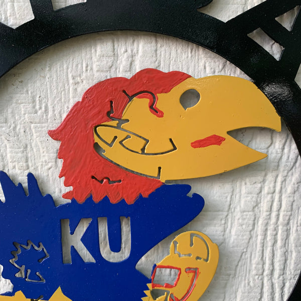 KANSAS JAYHAWKS METAL CUSTOM VINTAGE CRAFT WALL ART TEAM SIGN HANDMADE