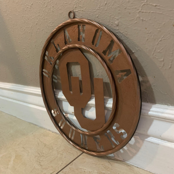 12",18",24",32" OU SOONERS HAMMERED COPPER CUSTOM METAL VINTAGE CRAFT TEAM SIGN HANDMADE CRAFT