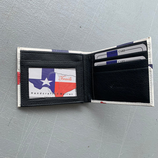 4.25" x 3.75" TEXAS FLAG WALLET LEATHER BIFOLD WALLET NEW-- FREE SHIPPING