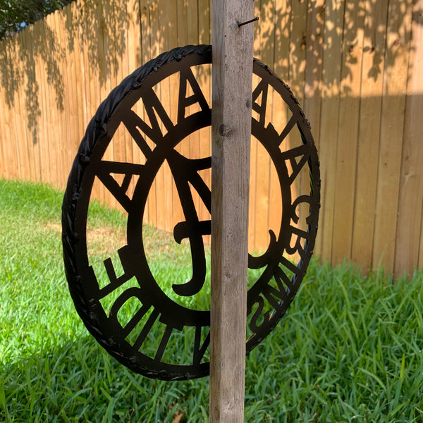 12" ALABAMA CRIMSON TIDE CUSTOM METAL VINTAGE CRAFT WALL ART TEAM SIGN
