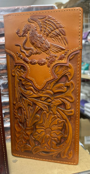 #LG GENUINE LEATHER WESTERN CHECKBOOK MEN'S WALLET WESTERN FASHION--FREE SHIPPING