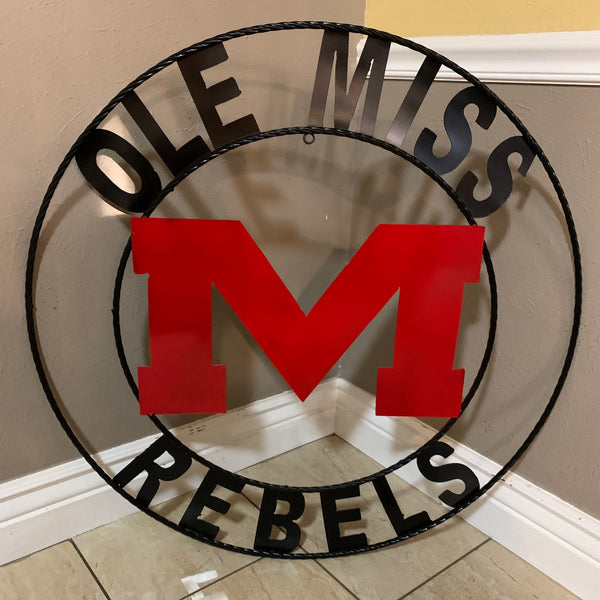 12", 18", 24", 32" OLE MISS REBELS MISSISSIPPI CUSTOM METAL TEAM VINTAGE SIGN
