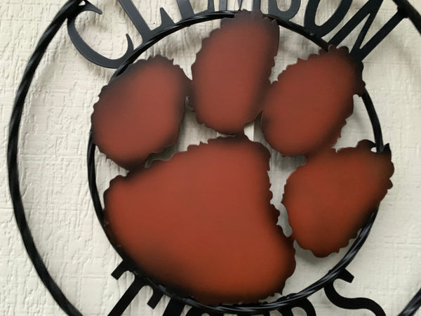 CLEMSON TIGERS CUSTOM METAL VINTAGE CRAFT SIGN WALL ART TEAM SIGN HANDMADE STYLE#1 12", 18", 24", 32"