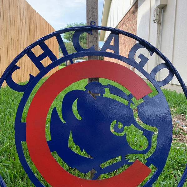 12", 18", 24", 32" CHICAGO CUBS CUSTOM METAL VINTAGE CRAFT TEAM SPORTS SIGN HANDMADE
