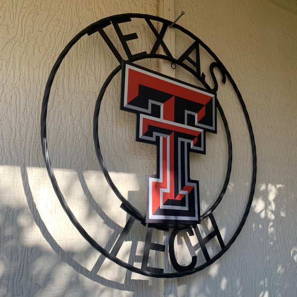 18",24" TEXAS TECH CUSTOM METAL VINTAGE CRAFT SIGN WESTERN HOME DECOR
