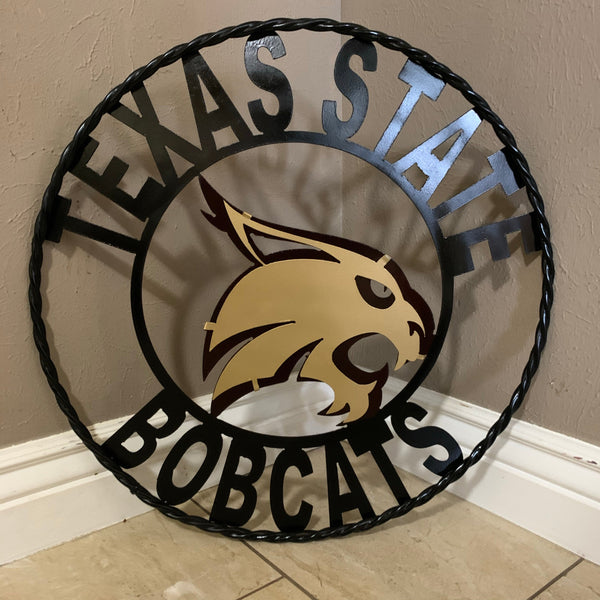 12",18",24",32",36" TEXAS STATE BOBCATS CUSTOM METAL VINTAGE CRAFT SIGN TEAM WESTERN HOME DECOR HANDMADE