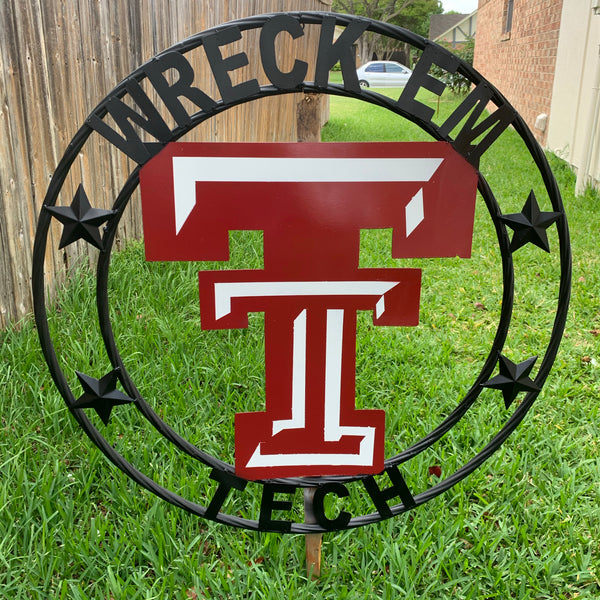 WRECKEM TEXAS TECH CUSTOM VINTAGE CRAFT METAL TEAM SIGN