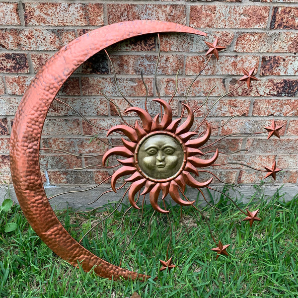 36" SUN MOON STARS METAL WALL WESTERN HOME DECOR NEW