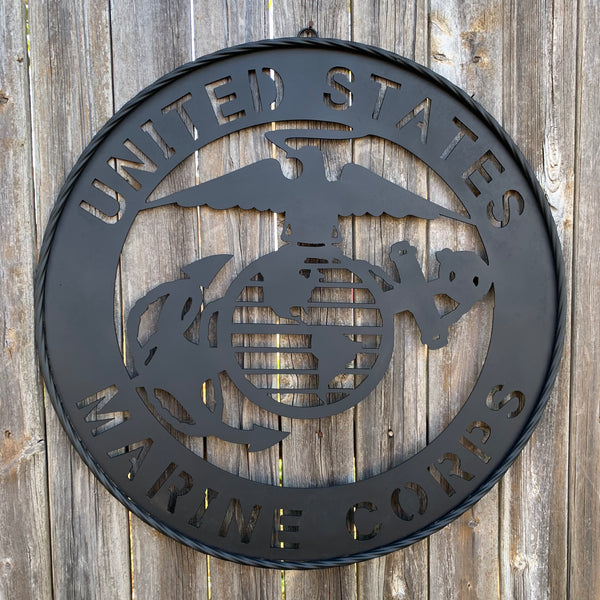 #EH10866 US MARINE CORPS 18",24",32" MILITARY LASERCUT CUSTOM BLACK METAL VINTAGE CRAFT SIGN WESTERN HOME DECOR HANDMADE