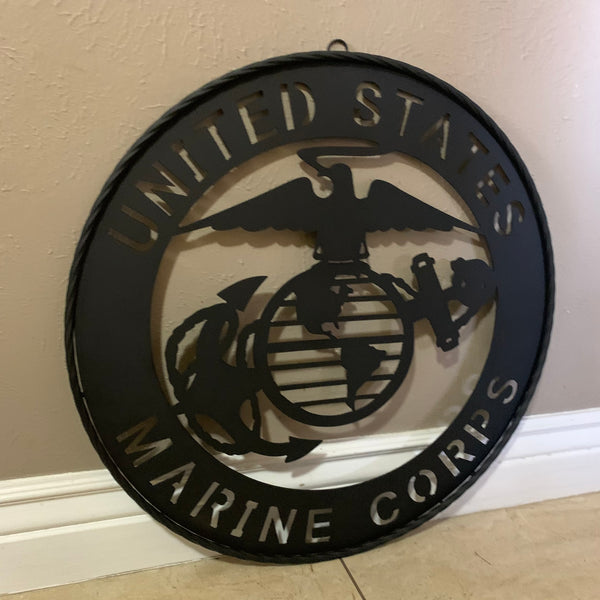 #EH10866 US MARINE CORPS 18",24",32" MILITARY LASERCUT CUSTOM BLACK METAL VINTAGE CRAFT SIGN WESTERN HOME DECOR HANDMADE