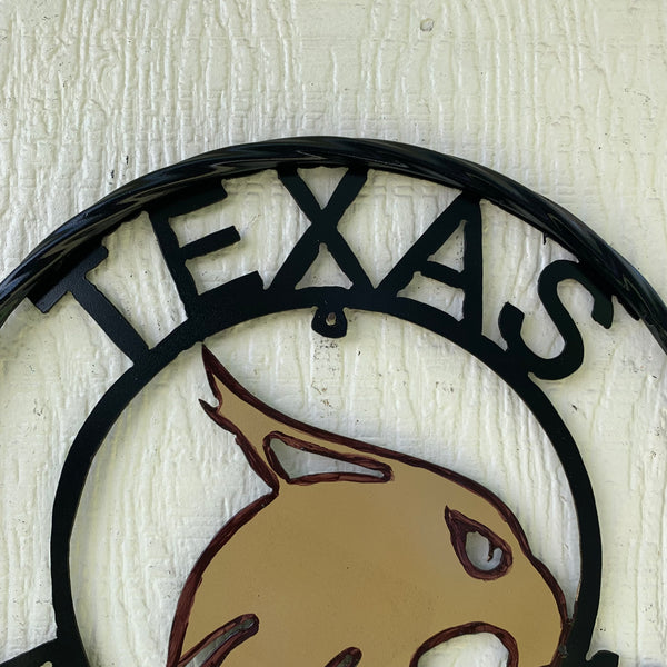 12" TEXAS BOBCATS CUSTOM METAL VINTAGE CRAFT SIGN TEAM WESTERN HOME DECOR HANDMADE