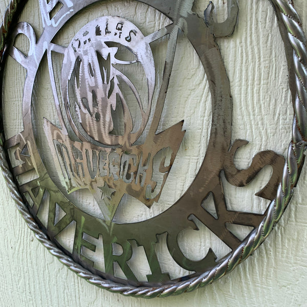 12",18", 24", 32",36" DALLAS MAVERICKS CUSTOM RAW METAL VINTAGE CRAFT TEAM SPORTS SIGN HANDMADE