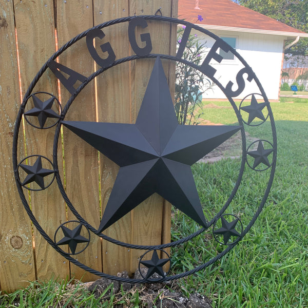 AGGIES TEXAS A&M BARN LONE STAR METAL CUSTOM VINTAGE CRAFT TEAM STAR WESTERN HOME DECOR HANDMADE 24",32",36",40",42",44",46",50"