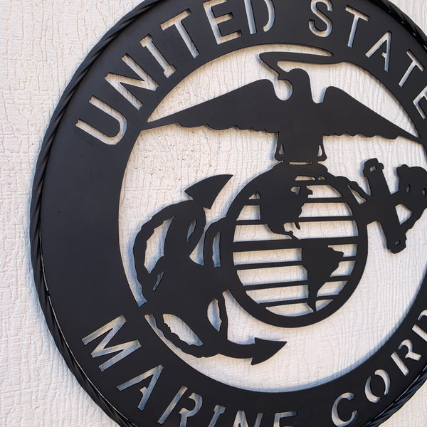 #EH10866 US MARINE CORPS 18",24",32" MILITARY LASERCUT CUSTOM BLACK METAL VINTAGE CRAFT SIGN WESTERN HOME DECOR HANDMADE
