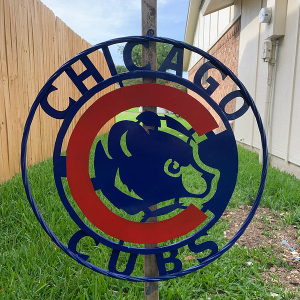 12", 18", 24", 32" CHICAGO CUBS CUSTOM METAL VINTAGE CRAFT TEAM SPORTS SIGN HANDMADE