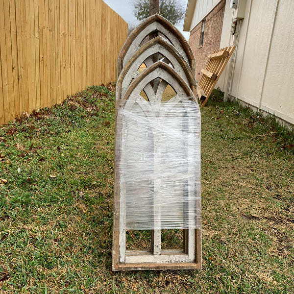 28",32",36" CATHEDRAL WINDOW WOOD 3PCS SET WESTERN HOME DECOR HANDMADE CRAFT NEW #EH11560