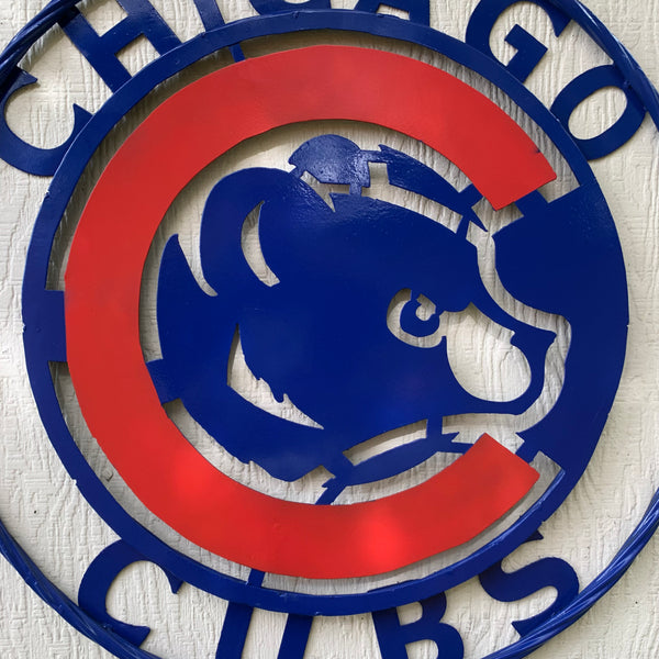 12", 18", 24", 32" CHICAGO CUBS CUSTOM METAL VINTAGE CRAFT TEAM SPORTS SIGN HANDMADE