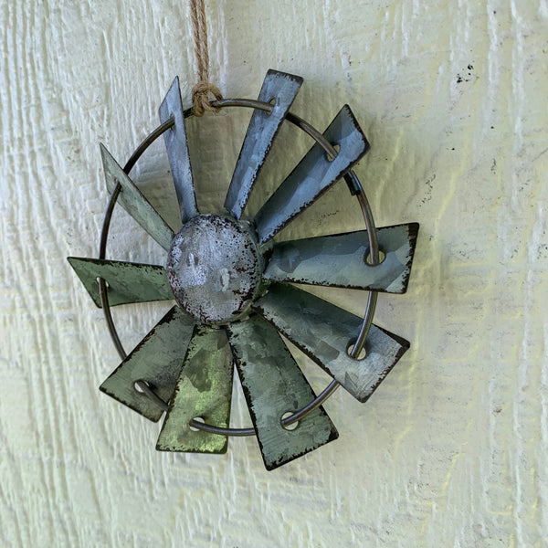 4" WINDMILL ORNAMENT FARMHOUSE METAL ART WESTERN HOME DECOR #EH12169 --FREE SHIPPING
