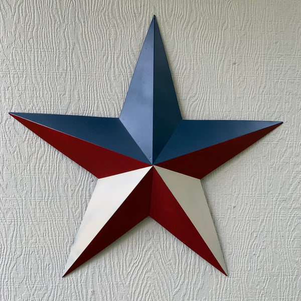 16",24",36" RED WHITE & BLUE METAL BARN STAR METAL WALL ART HANDMADE