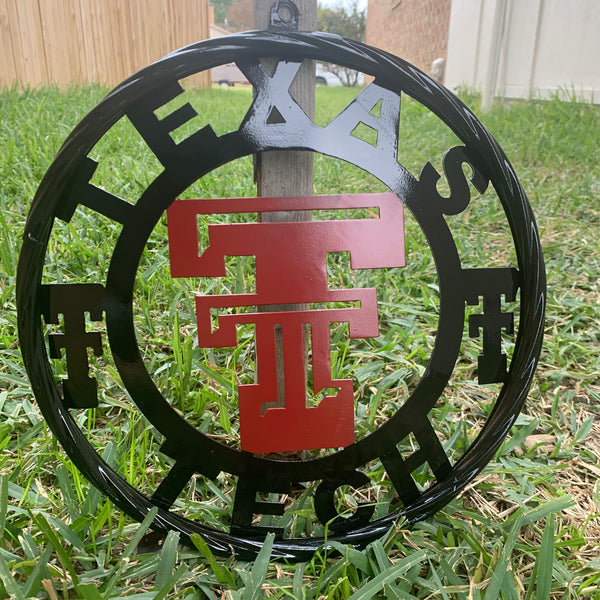 TEXAS TECH CUSTOM METAL VINTAGE CRAFT SIGN WESTERN HOME DECOR HANDMADE 12",18",24",32",36"