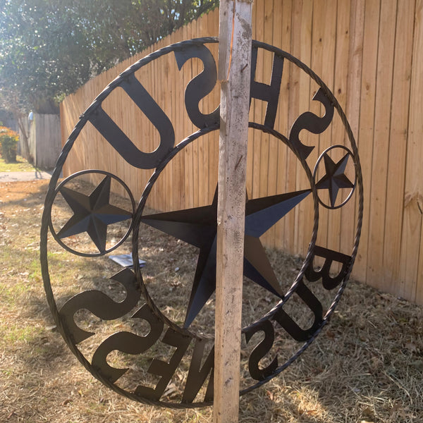 24",32" SHSU SAM HOUSTON BEARKATS BUSINESS RUSTIC BRONZE COPPER METAL CUSTOM VINTAGE CRAFT RUSTIC BLACK TEAM STAR HANDMADE