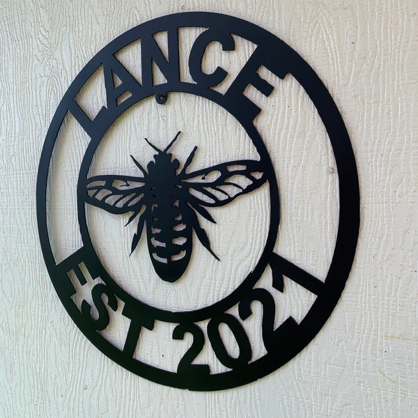 #EH10491 CUSTOM NAME BEE LASERCUT CUSTOM METAL VINTAGE CRAFT SIGN WESTERN HOME DECOR HANDMADE