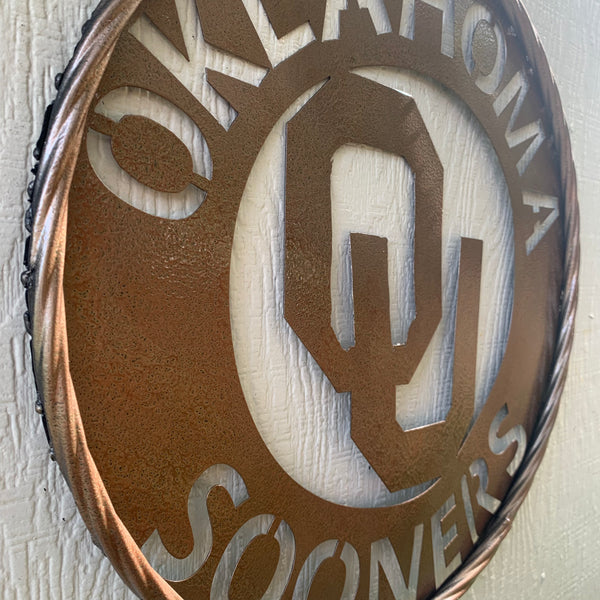 12",18",24",32" OU SOONERS HAMMERED COPPER CUSTOM METAL VINTAGE CRAFT TEAM SIGN HANDMADE CRAFT