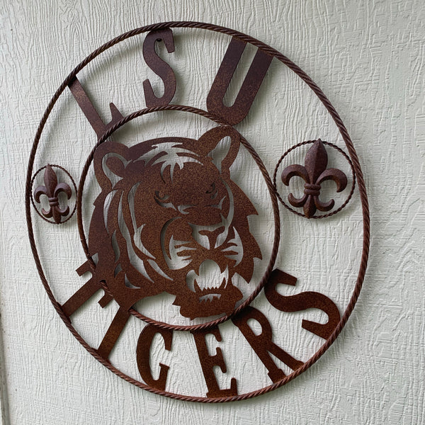 12:,18",24",32",36" LSU TIGERS METAL CUSTOM VINTAGE CRAFT ART SIGN