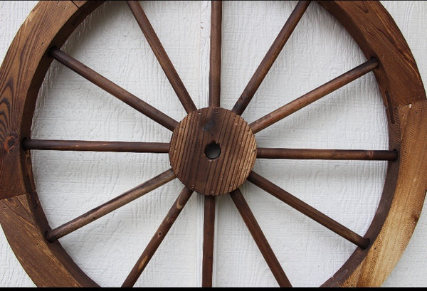 16",24",30" WAGON WHEEL NATURAL STAIN BARN WOOD WESTERN HOME DECOR RUSTIC NEW