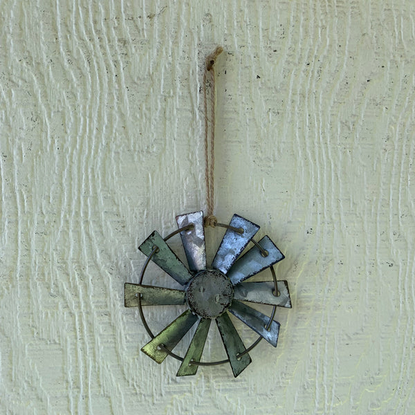 4" WINDMILL ORNAMENT FARMHOUSE METAL ART WESTERN HOME DECOR #EH12169 --FREE SHIPPING