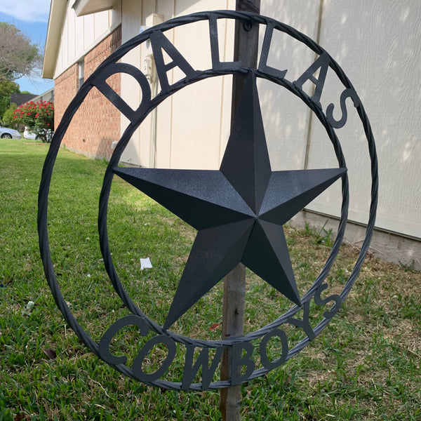 DALLAS COWBOYS RUSTIC GREY BARN LONE STAR CUSTOM METAL VINTAGE STAR WESTERN HOME DECOR