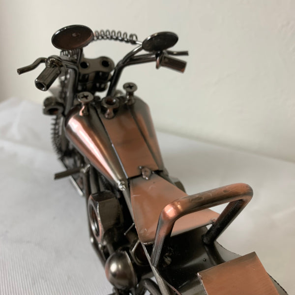 12" HARLEY STYLE MOTORCYCLE METAL COPPER ART WESTERN BAR DECOR NEW