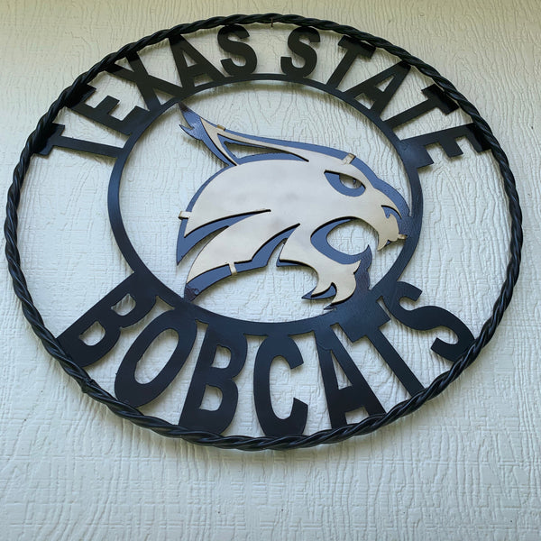 12",18",24",32",36" TEXAS STATE BOBCATS CUSTOM METAL VINTAGE CRAFT SIGN TEAM WESTERN HOME DECOR HANDMADE