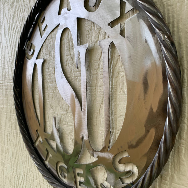 12",18",24",32" LSU GEAUX TIGERS CUSTOM METAL VINTAGE CRAFT TEAM SIGN WESTERN HOME DECOR HANDMADE