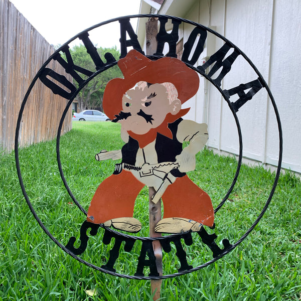 OSU OKLAHOMA STATE COWBOYS CUSTOM METAL VINTAGE CRAFT TEAM SIGN HANDMADE