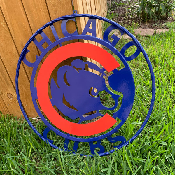 12", 18", 24", 32" CHICAGO CUBS CUSTOM METAL VINTAGE CRAFT TEAM SPORTS SIGN HANDMADE