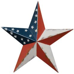 AMERICANA USA Flag Star Metal Wall Art Western Home Decor Handmade RED WHITE & BLUE 3",5",8"12",18",24" - FREE SHIPPING