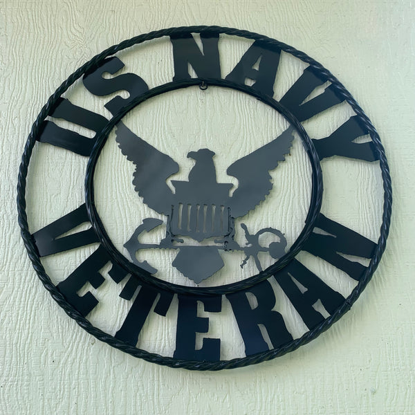 18",24",36" US NAVY VETERAN CUSTOM NAME SIGN VINTAGE METAL CRAFT ART WESTERN HOME DECOR RUSTIC GREY & BLACK #EH10494