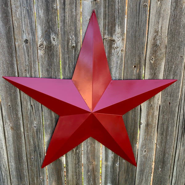 RUSTIC BURGUNDY RED BARN METAL STAR WALL ART WESTERN HOME DECOR VINTAGE RUSTIC ART NEW 3", 4",5",6",9",12", 17", 24", 30", 36