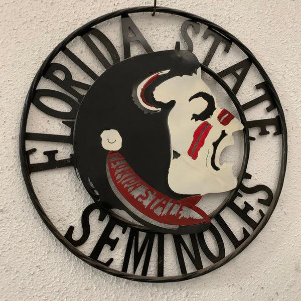 12", 18", 24", 32" FSU FLORIDA STATE SEMINOLES INDIAN LOGO METAL CUSTOM VINTAGE CRAFT TEAM SIGN