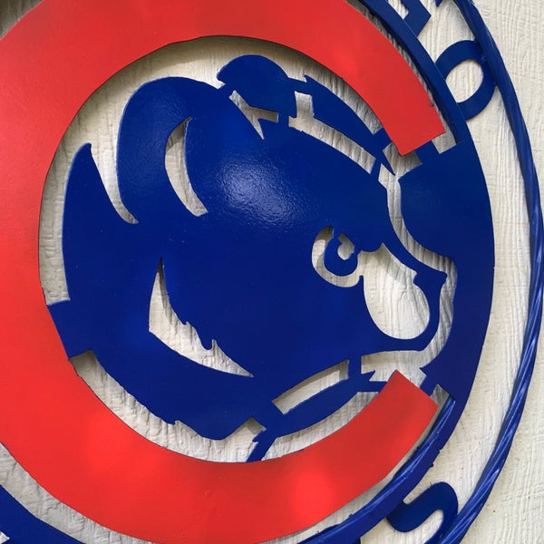 12", 18", 24", 32" CHICAGO CUBS CUSTOM METAL VINTAGE CRAFT TEAM SPORTS SIGN HANDMADE