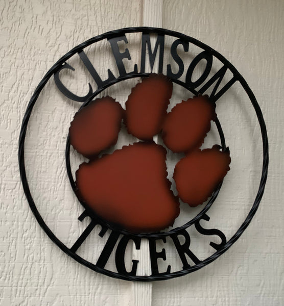 CLEMSON TIGERS CUSTOM METAL VINTAGE CRAFT SIGN WALL ART TEAM SIGN HANDMADE STYLE#1 12", 18", 24", 32"