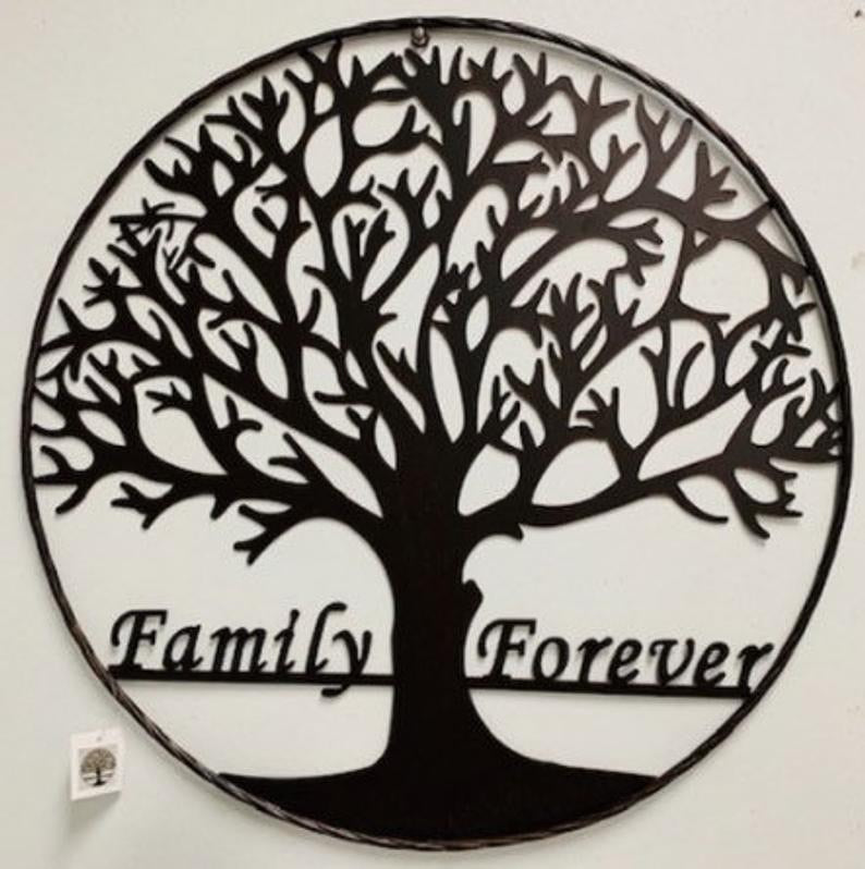 #SI_LG21401 FAMILY FOREVER LIFE TREE 23" CUSTOM METAL VINATAGE SIGN WESTERN HOME DECOR HANDMADE NEW