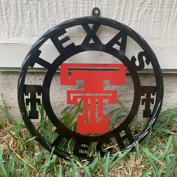 TEXAS TECH CUSTOM METAL VINTAGE CRAFT SIGN WESTERN HOME DECOR HANDMADE 12",18",24",32",36"