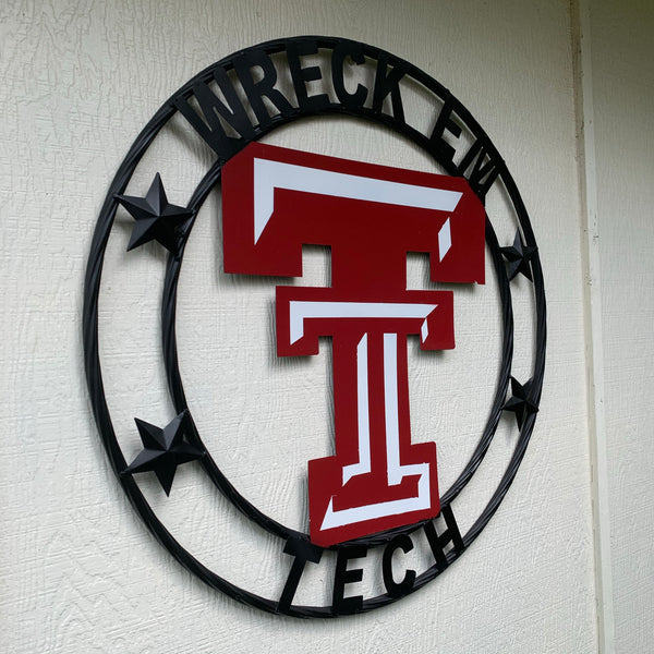 WRECKEM TEXAS TECH CUSTOM VINTAGE CRAFT METAL TEAM SIGN
