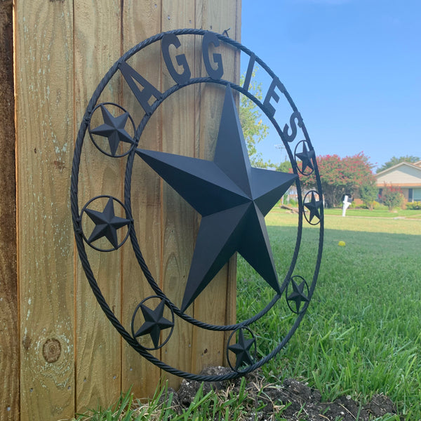 AGGIES TEXAS A&M BARN LONE STAR METAL CUSTOM VINTAGE CRAFT TEAM STAR WESTERN HOME DECOR HANDMADE 24",32",36",40",42",44",46",50"