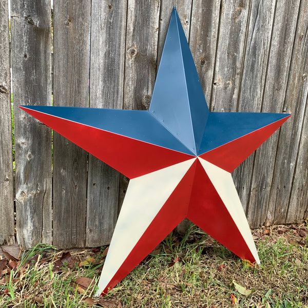 16",24",36" RED WHITE & BLUE METAL BARN STAR METAL WALL ART HANDMADE