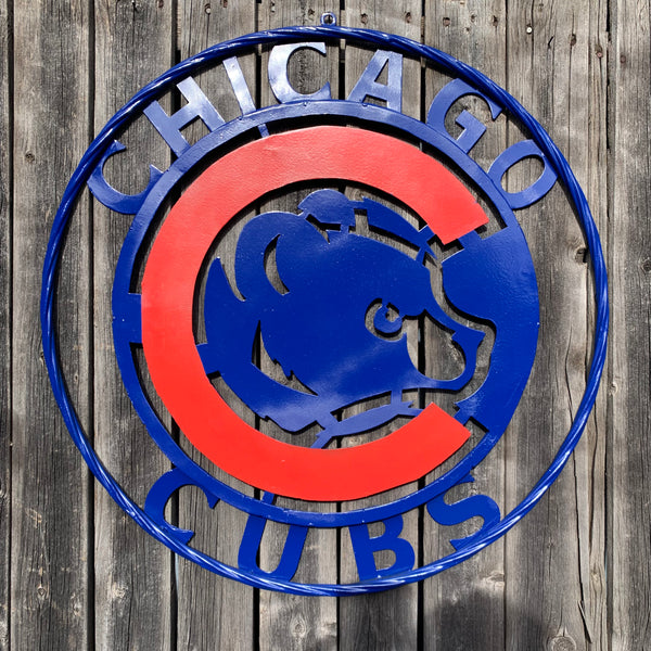12", 18", 24", 32" CHICAGO CUBS CUSTOM METAL VINTAGE CRAFT TEAM SPORTS SIGN HANDMADE